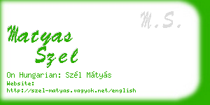 matyas szel business card